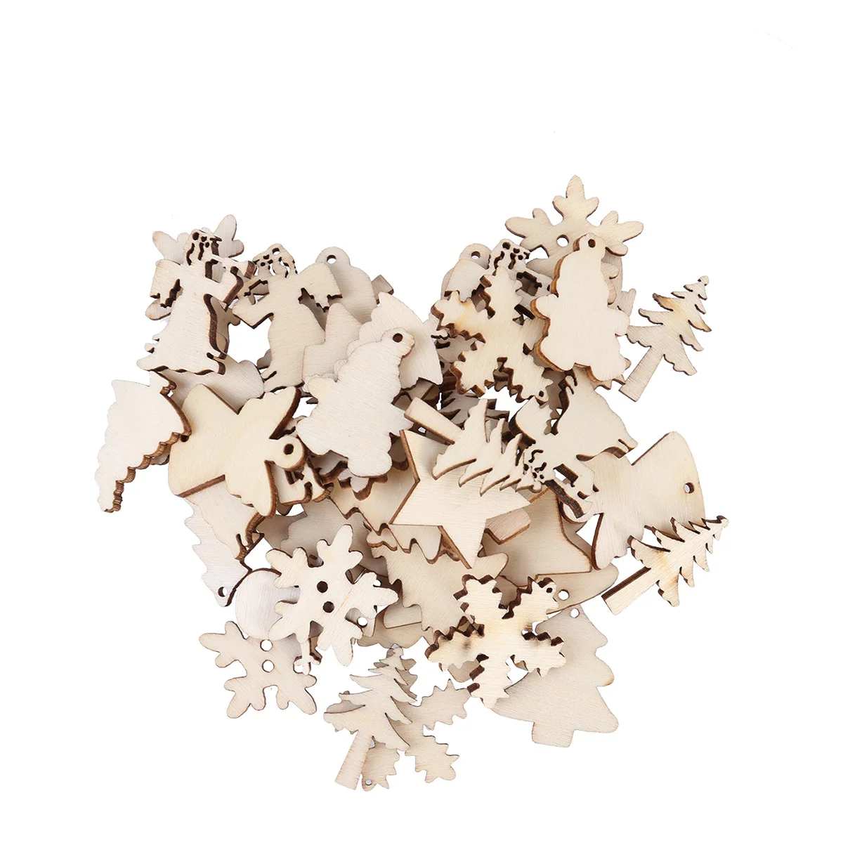 

Wood Christmas Wooden Ornaments Snowflake Wall Pendants Tag Gift Embellishments Shapes Cutouthangingdecorunfinished Piece