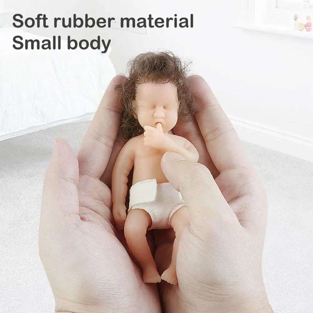 

12cm Mini Reborn Dolls Finished Rebirth Baby Realistic Dolls Toy Silicone Reborn Finger Premature Lifelike Infant Kit Full B4m9