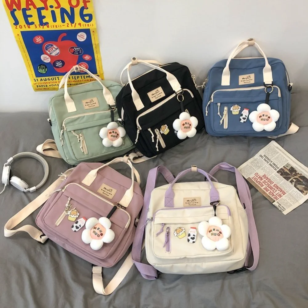 2023 New Women's Multipurpose Double Shoulder Crossbody Bag Soft Girl Japanese Harajuku Single Shoulder Bag Haninssen School Bag