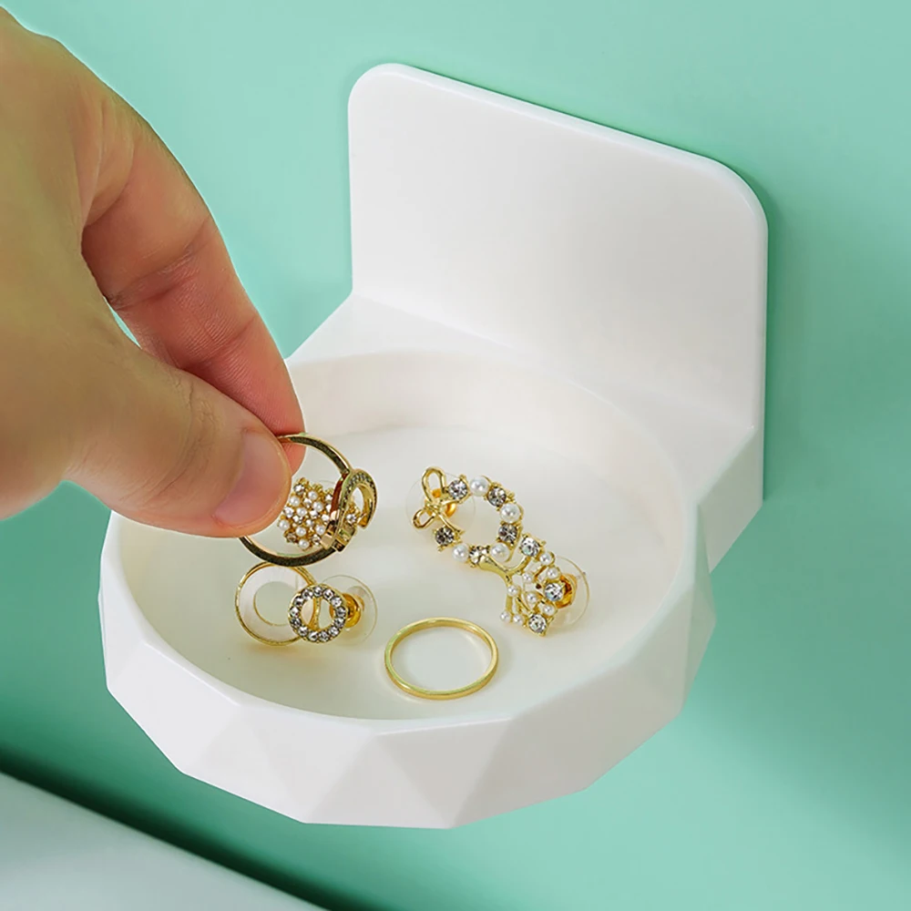 

Wall Hanging Jewelry Storage Rack Bathroom Necklace Earring Holder Stand Space-saving Sundry Oganizer Shelf Kitchen Spices Rack