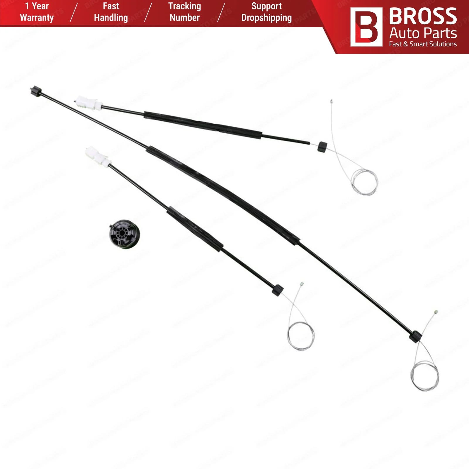 Автозапчасти Bross BWR676 комплект для ремонта стеклоподъемника передняя левая дверь