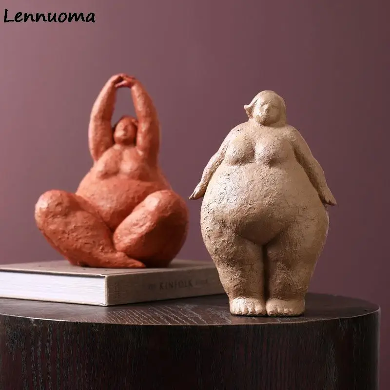 Фигурки Lennuoma с абстрактными полными леди винтажная женская статуя настольное