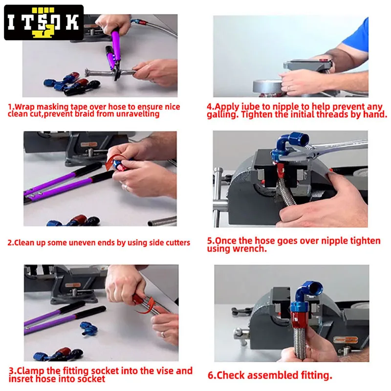 Универсальный Алюминиевый шланг для масла 1 шт. AN4 AN6 AN8 AN10 AN12 0 ° 45 90