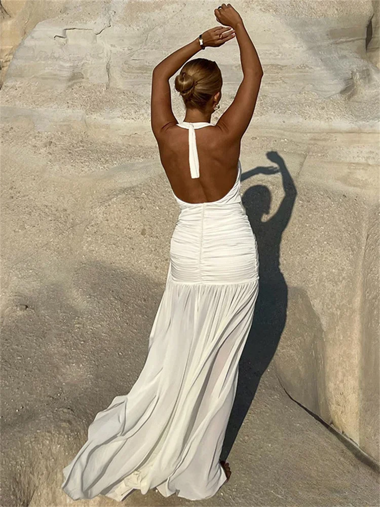 Длинное платье Tossy с v-образным вырезом и открытой спиной на шнуровке женское