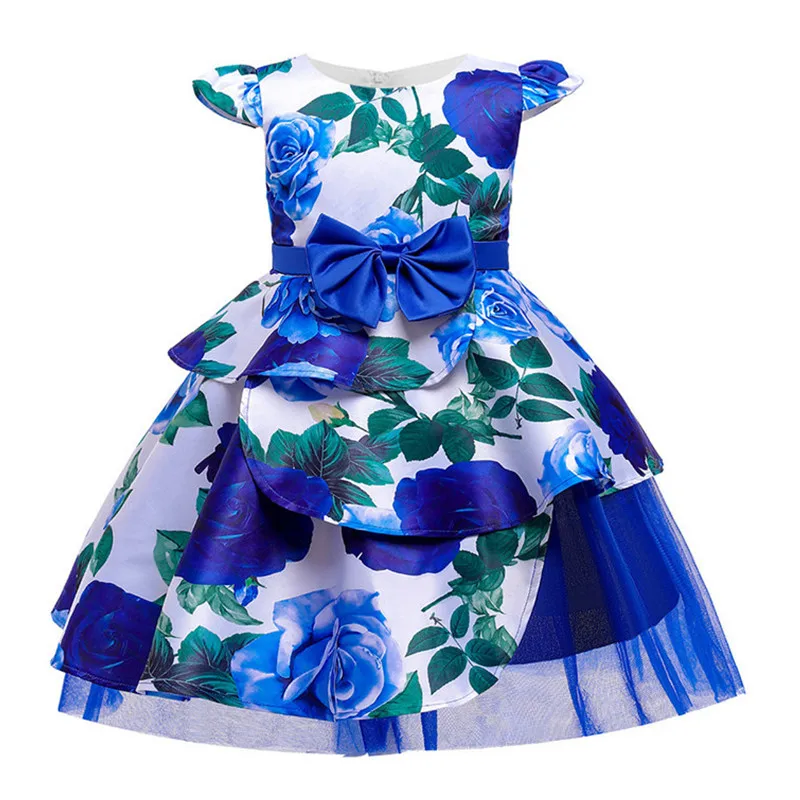 

Kids Children Bridesmaid Wedding Dress Baby Girls Flower Princess Dress Lace Bowknot Party Birthday Gown Halloween Dress