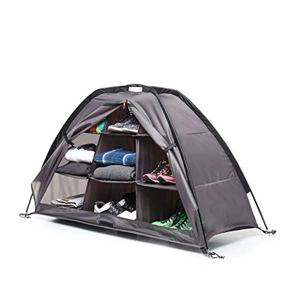 

Camping Shoes Storage 9 Shelves Tent Container Outdoor Accessories