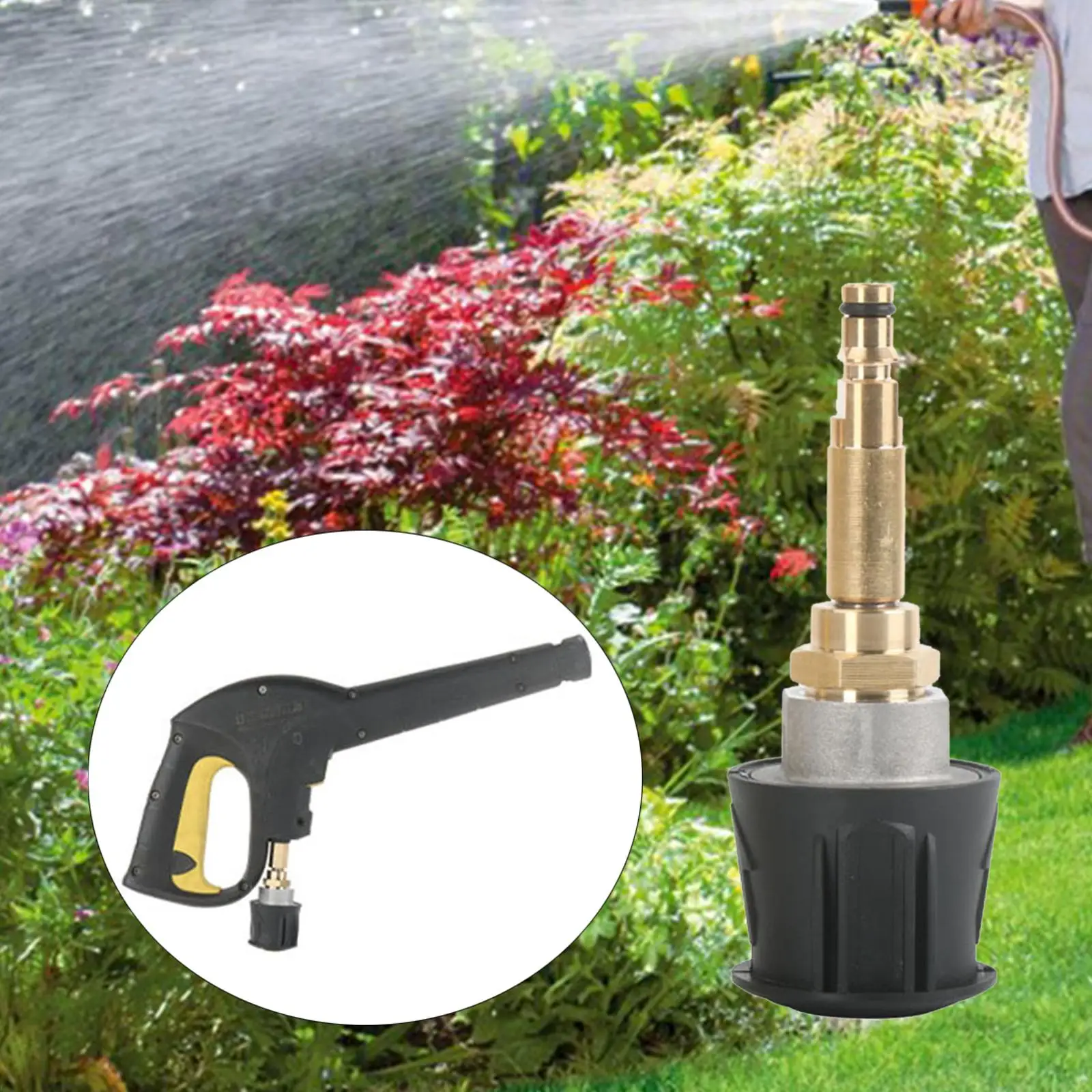 

Pressure Washer Adapter 1/4" Joint Accessories Garden Hose Connector Pressure Washer Quick Connect Kit for Garden Car Cleaning
