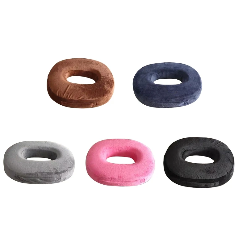 

K3NA Memory Foam Seat Cushion High Rebound Handheld Portable O Shaped Hollow Buttock Mat for Home Office Chair Car