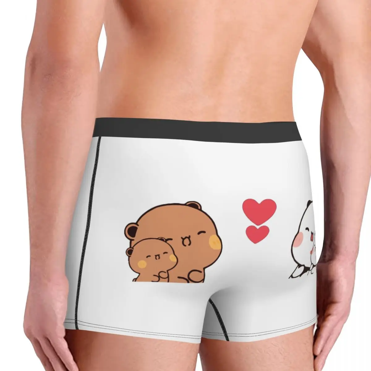 Трусы-боксеры мужские с принтом нижнее белье дышащее милое мочи Персиковое кот