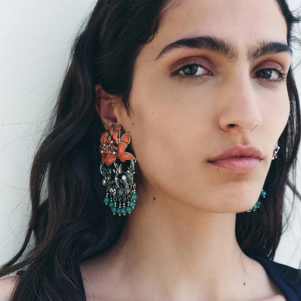 Винтажные серьги ZAA в индийском этническом стиле ювелирные изделия для женщин
