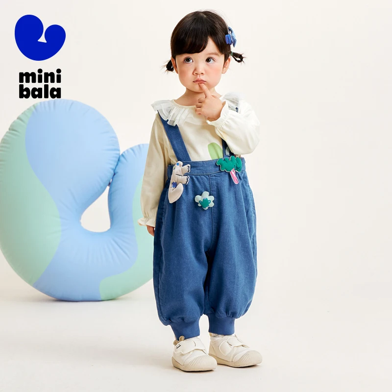 Длинные мини-брюки с оборкой джинсы для мальчиков и девочек новинка весны 2024