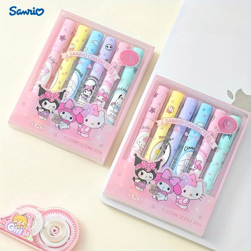 Авторизованный маркер-хайлайтер Sanrio Цветной маркер для защиты глаз ключей ручка