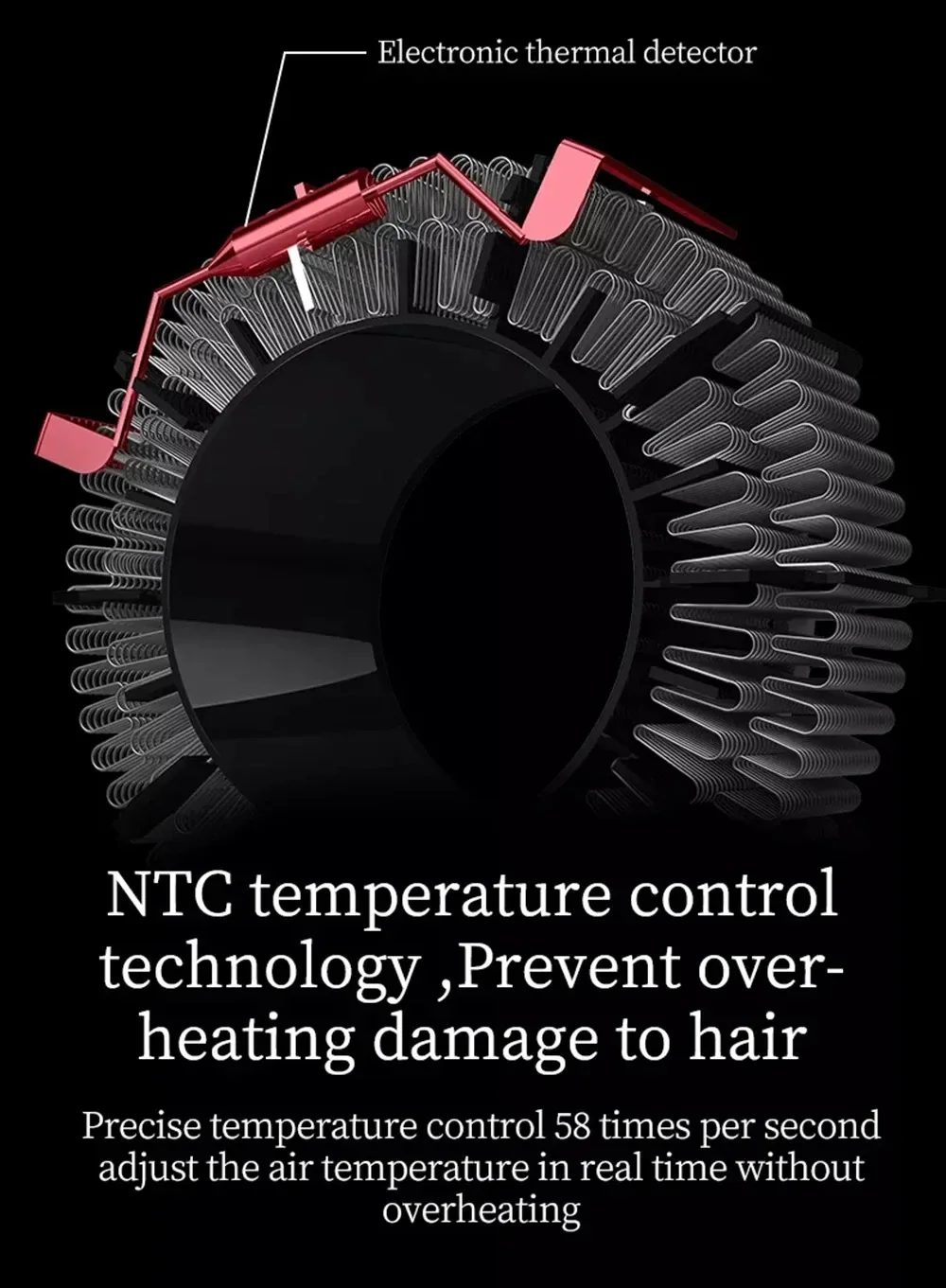 Профессиональный безлистный фен с отрицательными ионами 110000 Высокоскоростной