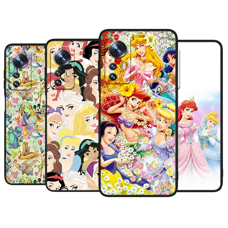

Beautiful Disney Princess For Xiaomi Mi 12 11 10 11T 10T 9T 9 8 Note 10 Ultra Pro Lite TPU Soft Silicone Black Phone Case Fundas