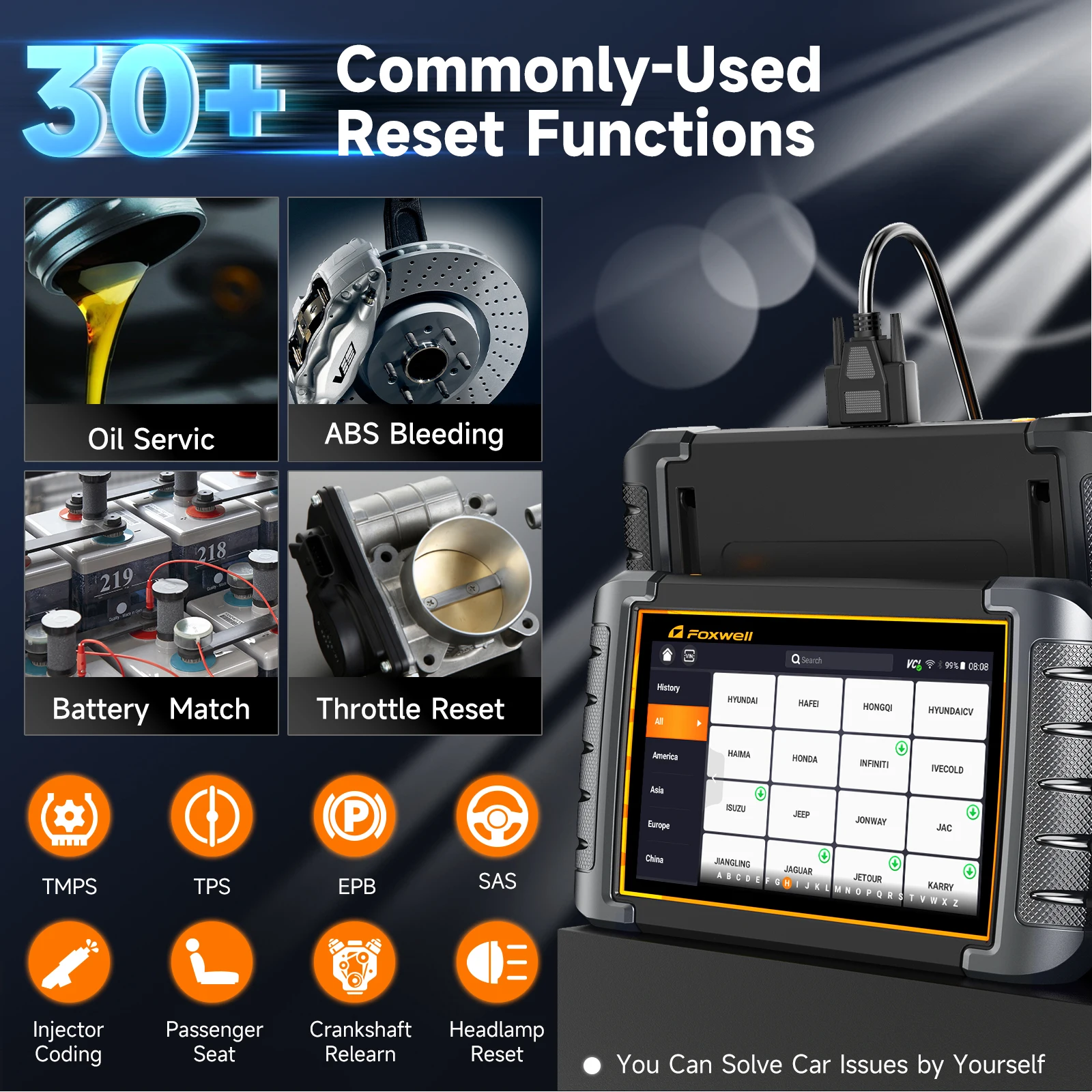 FOXWELL NT809 OBD2 Все системы автомобильных диагностических инструментов Тестовый