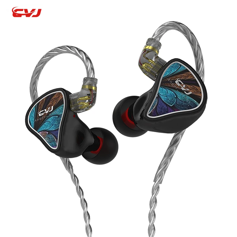 

CVJ Angel Wings Wired Headphone 3.5mm Plug IEM Headset Sports Running Karaoke Earbuds HIFI Monitor 1DD Earphone CSK CSN MIRROR