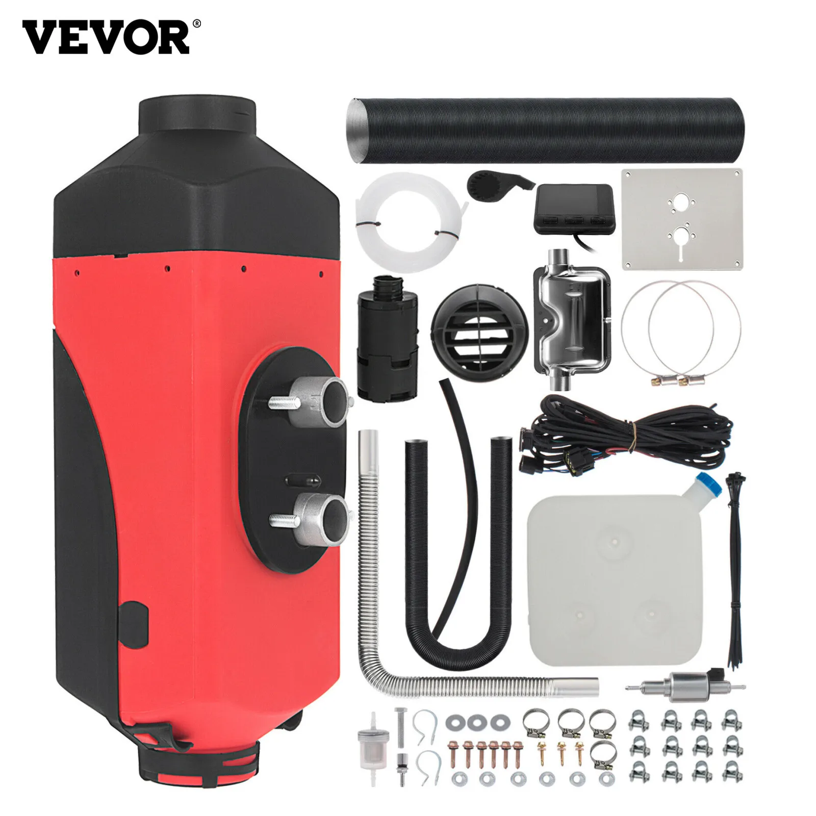 

VEVOR 12V 2KW Дизельный подогреватель воздуха Tank глушитель для внедорожника автофургона грузовика автодома LCD 10L