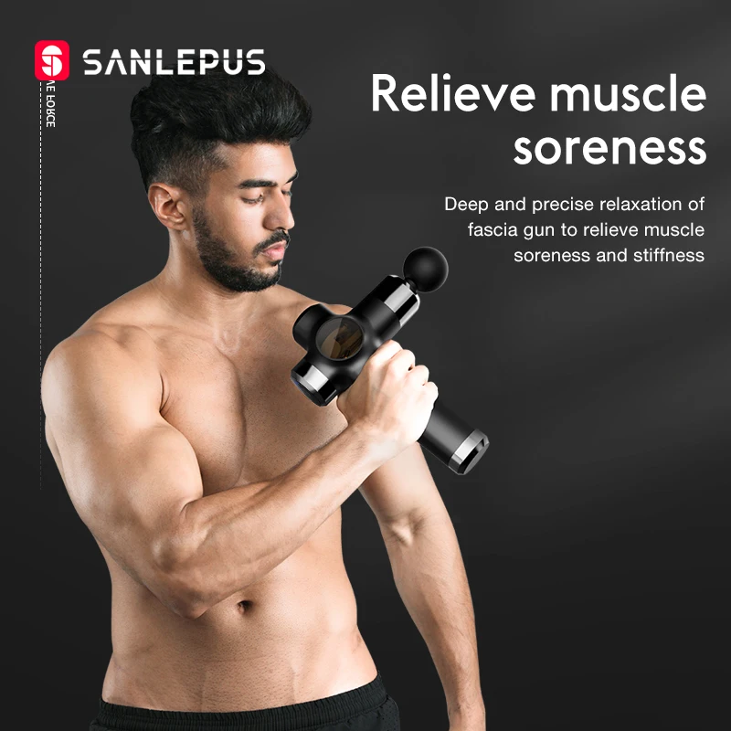 Портативный Массажный пистолет SANLEPUS с ЖК-экраном для тела плеч спины шеи |