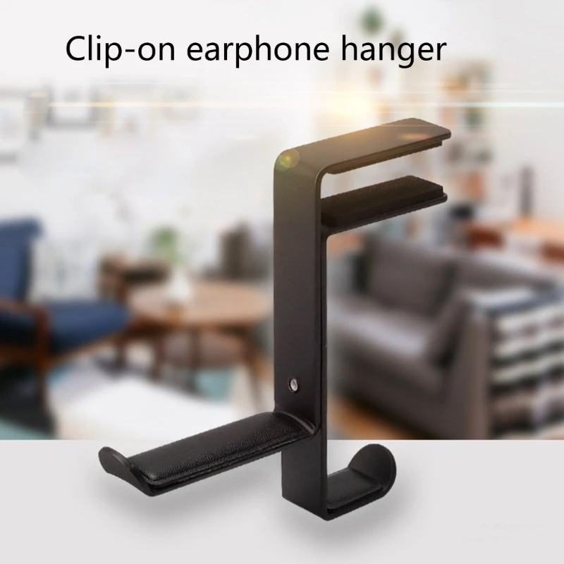 Headphone Stand Hanger Desk Mount Holder Headset Soundbar Stand Clamp Hook Space Save Hanger Under Desk Long Arm Holder