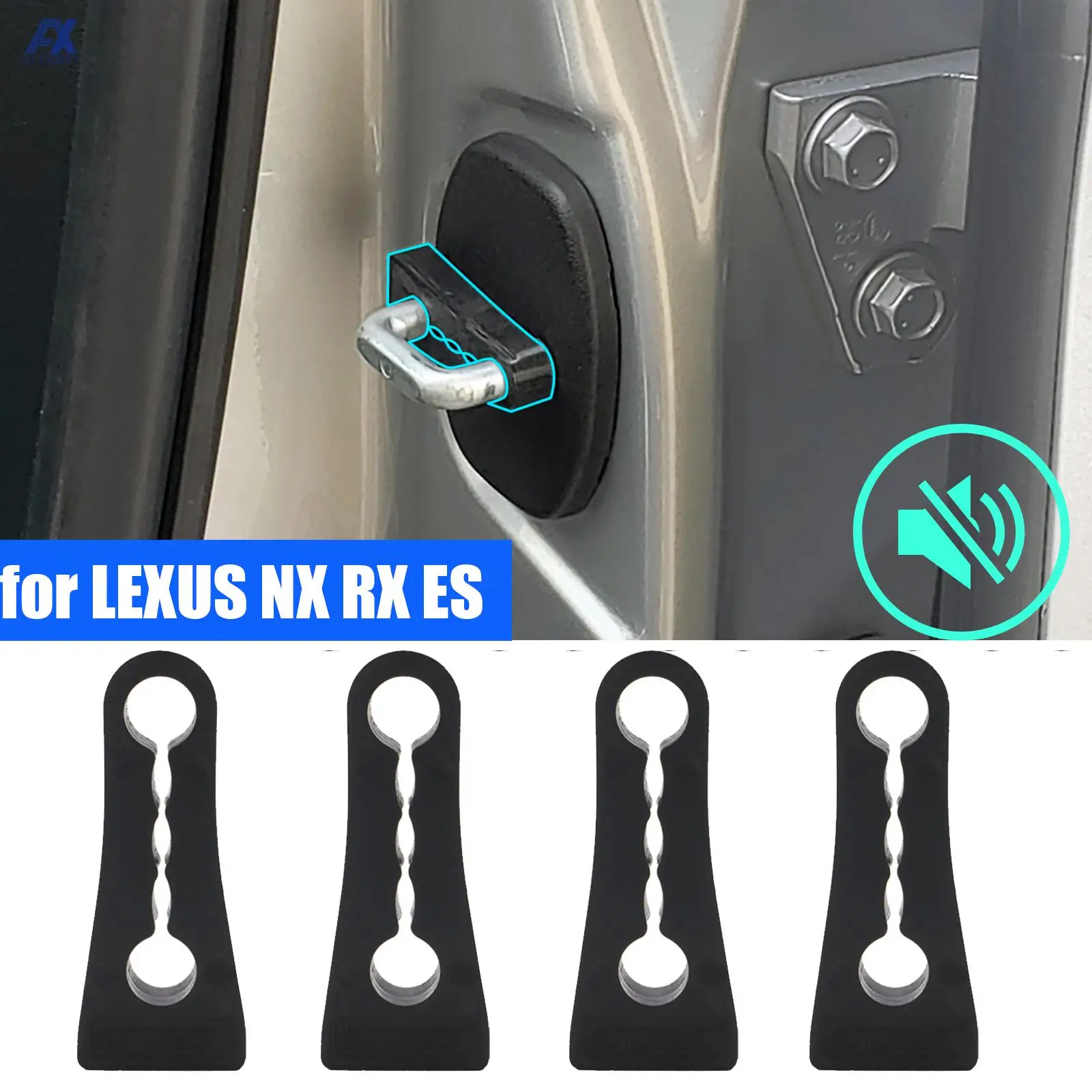 Car Door Lock Deadener Damper Buffer For Lexus NX LX RX IS ES GX Rattling Quiet Noise Deaf Sound Insulation Soundproofing seal 