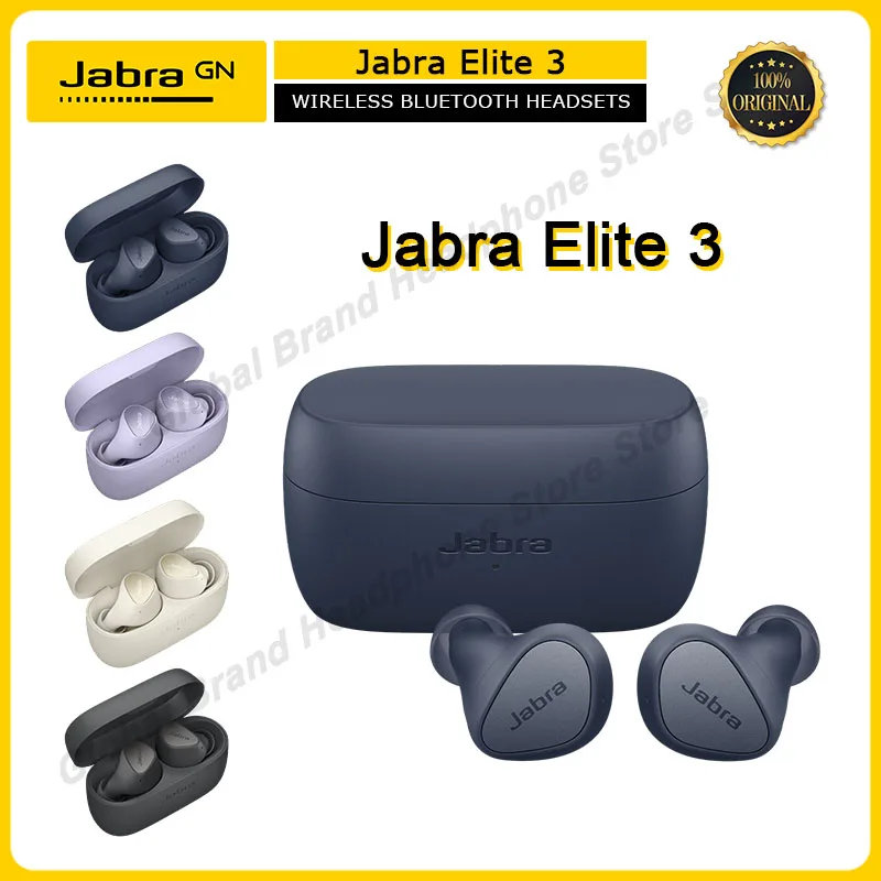 

Оригинальные беспроводные Bluetooth-наушники Jabra Elite 3, спортивные наушники с шумоподавлением для музыкальных игр, гарнитура с микрофоном