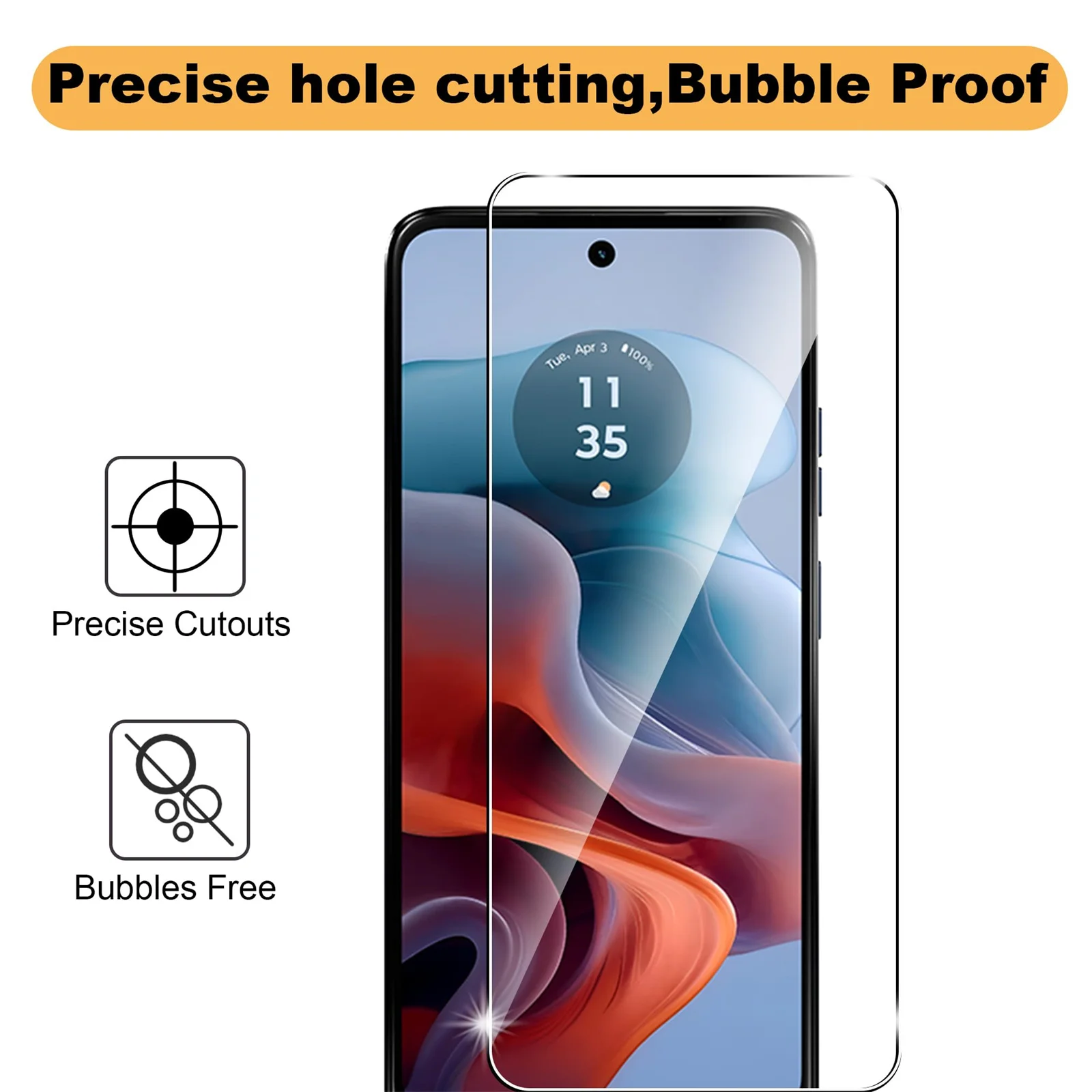 Защита для экрана 2-4 Motorola Moto G34 5G закаленное стекло HD Crystal 9H с защитой от царапин