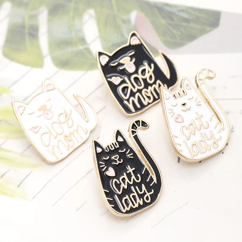 Cute Animal Enamel Pins Dog Mom Cat Lady Brooch Bag Backpack Clothes Pet Badges Jewelry Gift for Friends Kids images - 6