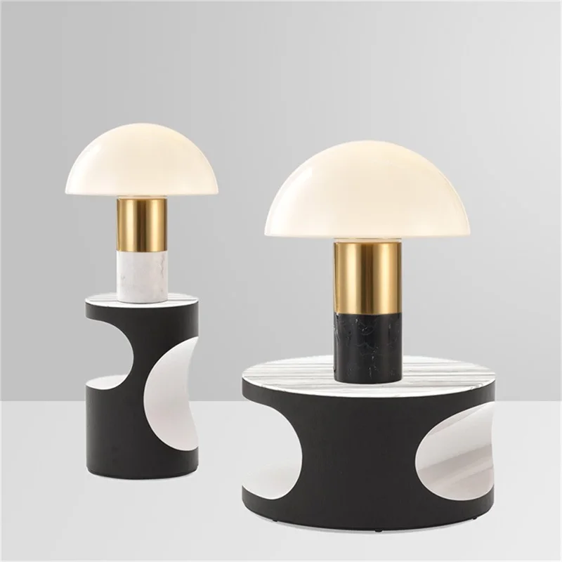 

Desk Lamps Art Nordic Fashion Marble Mushroom Simple Desk Light Table Lamp Contemporary for Home Living Room Bedroom Hotel Decor