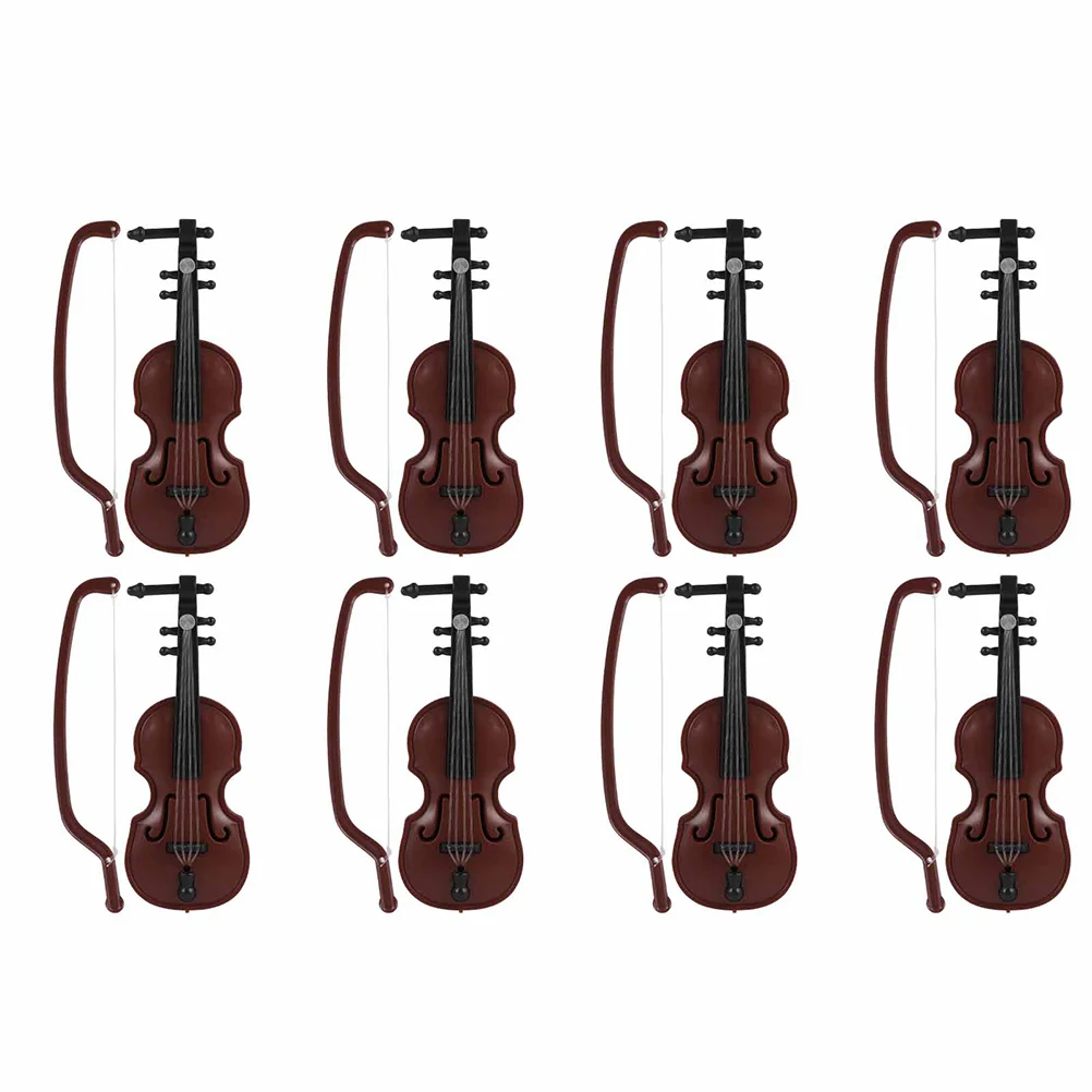 

8 Sets Furniture Musical Instruments Models Baby Instruments Fake Violin Baby Toy Mini Things Wooden Mini Violin