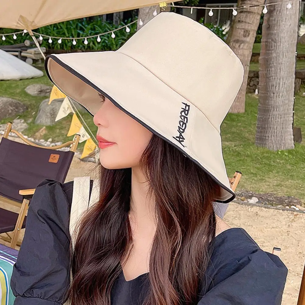 

Decorative Lightweight Three Bars Women Fisherman Cap Beach Hat for Travel