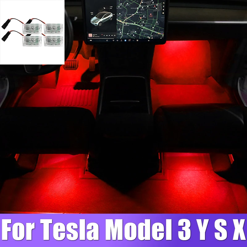 Светодиодный автомобильный светильник для ног окружающая лампа Tesla Model 3 Y S X Control