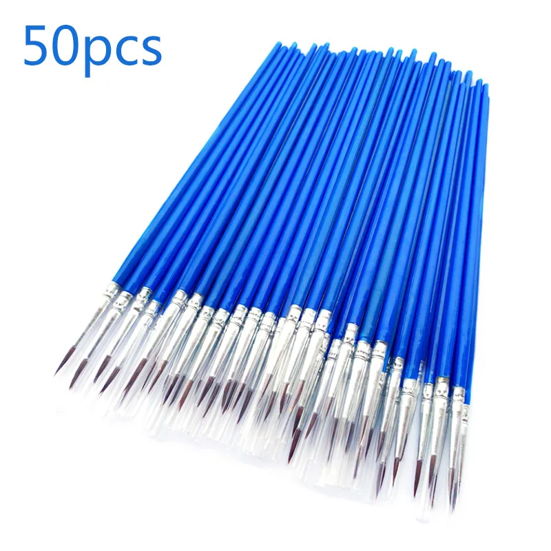 50 PCS Flat Paint Brushes Small Brush Volume For Painting Detail Essential Props For Painting Art images - 6
