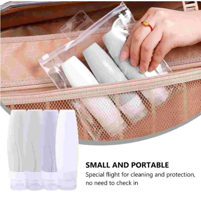 

1pc 60/90ml Portable Silicone Travel Bottle Liquid Empty Refillable Packing Lotion Points Shampoo Container Cream Trip Tool