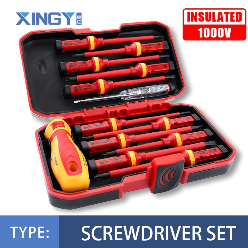 

8/13Pcs Insulated Screwdriver Set Magnetic Slotted Phillips Screw Bits 1000V High Withstand Voltage Electrician Repair Tools