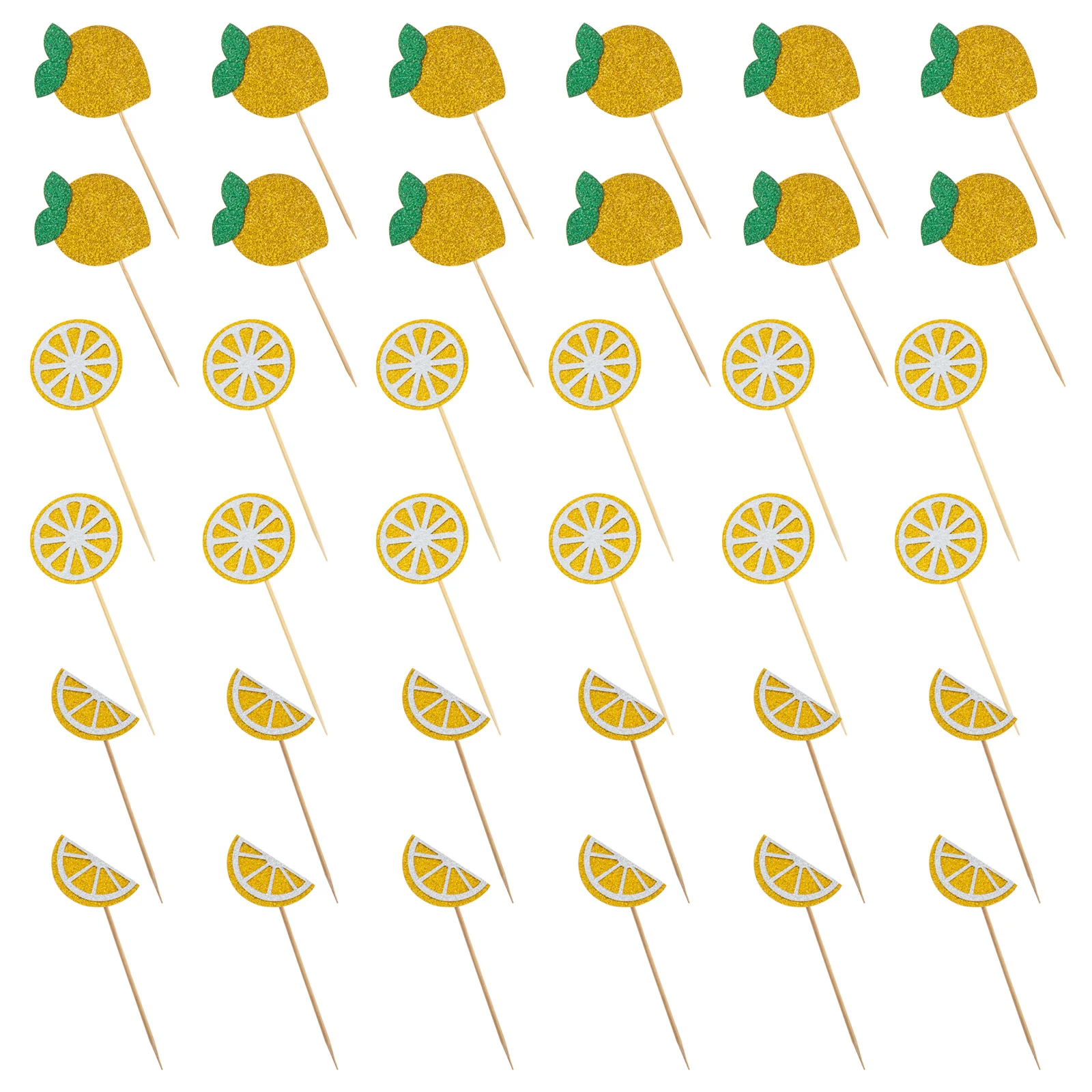 

Cupcake Cake Lemon Party Topper Picks Toppers Summer Dessert Fruit Supplies Fruits Decors Decor Decoration Toothpicks Birthday