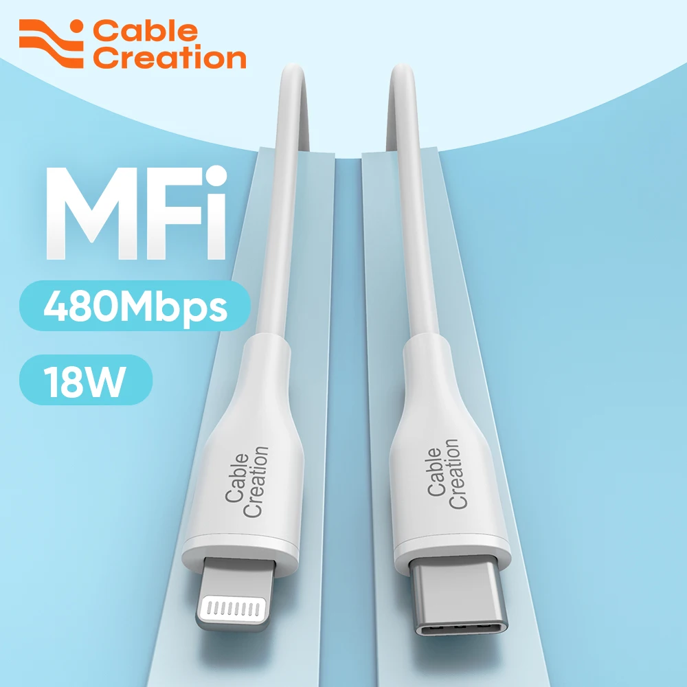 Кабель CableCreation USB Type C на Lightning MFi для iPhone 14 13 Pro Max PD 18 Вт Быстрое зарядное устройство