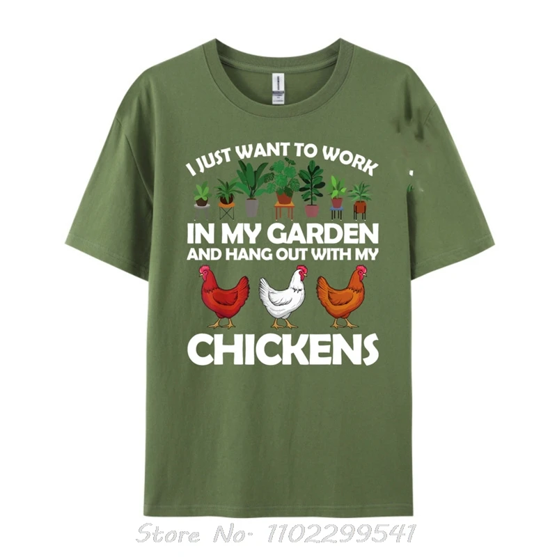 Забавное искусство курицы для садоводства мужская футболка любителей удобная