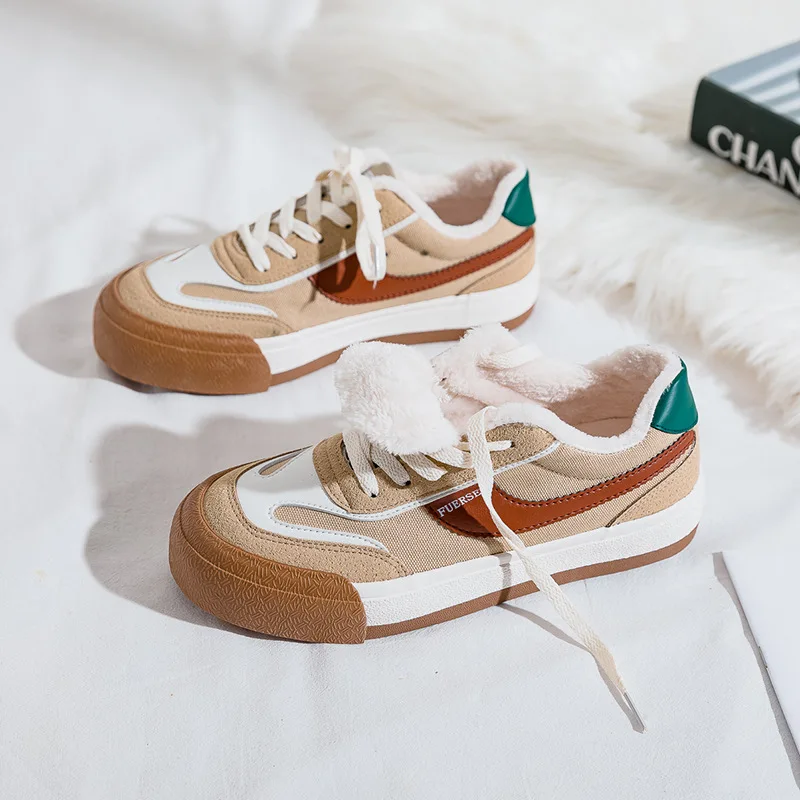 

Retro Low Top Two Cotton Shoes Women's 2022 New Velvet Student Casual All-match Small White Shoes Ins Canvas Shoes Women