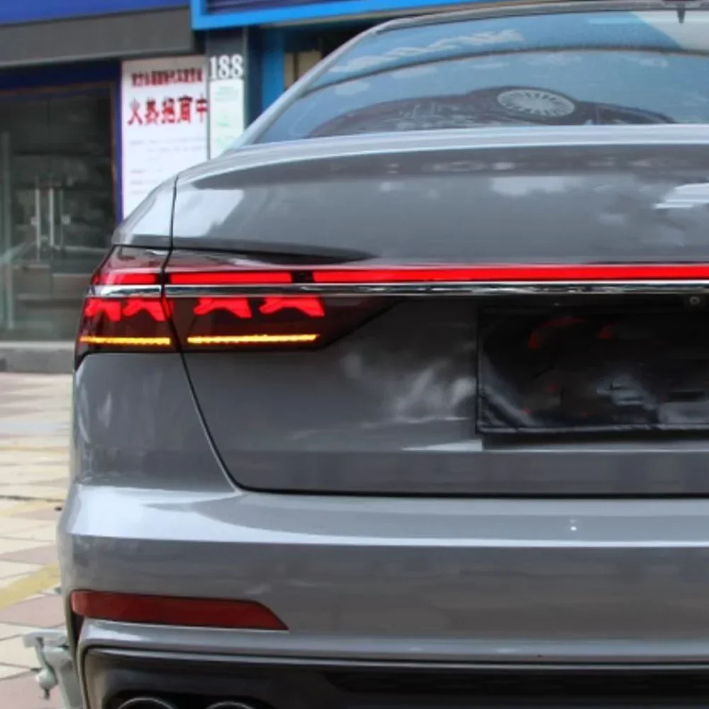 Фото Для Audi A6 C8 2019-2024 автомобильные задние фонари в сборе, обновленный эффект запуска, стиль A8, задние фонари, инструменты, аксессуары №2