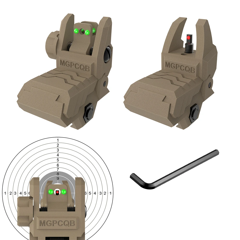 

Green Red Foldable Fiber Optics Iron Sights Flip-up Sights