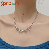 irregular liquid metal necklaces for women personality chain necklace adjustable clavicle necklace female aesthetic jewelry gift