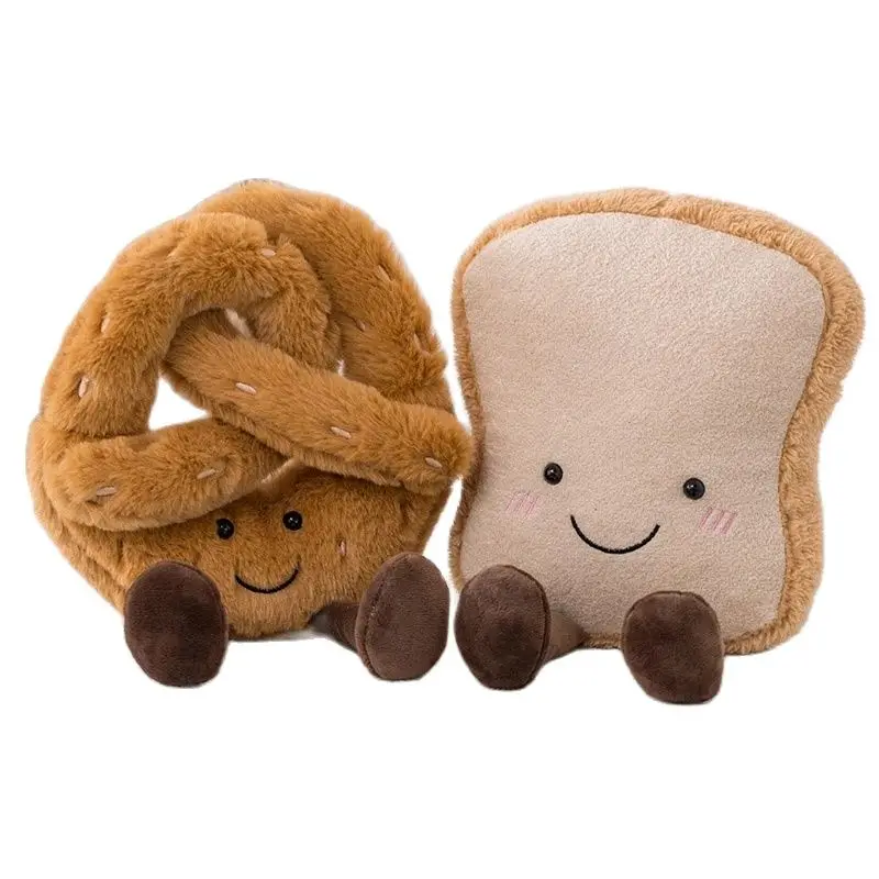 

Мягкая милая фигурка Pretzel Crossant, кукла с хлебом, искусственная игрушка, набивная багета, карман, яйцо, декоративная кукла для девочки, детский ...