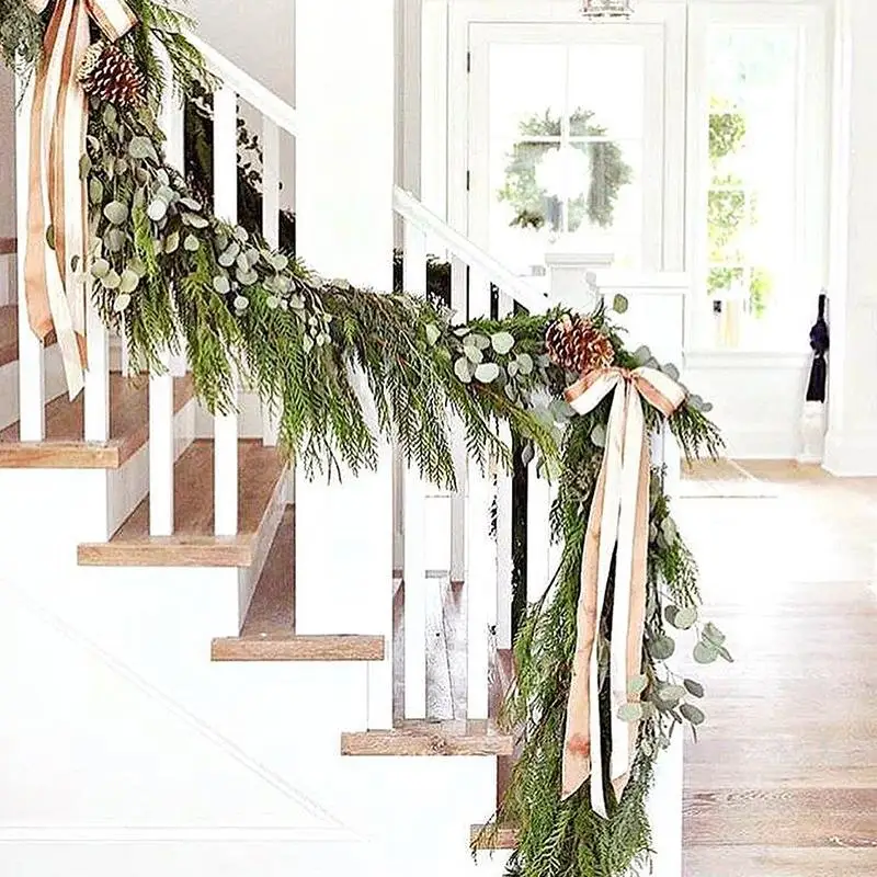 

1.5M Christmas Artificial Pine Cone Branches Berry Vine for Christmas Decor Indoor Fireplace Stairs Wall Hanging Ornament Xmas