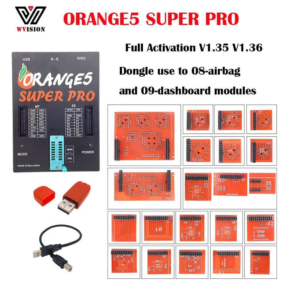 

Full Actived Orange5 Super Pro V1.36 V1.35 Orange 5 Professional Programming Device With Full Adapter OBD2 Auto Programmer