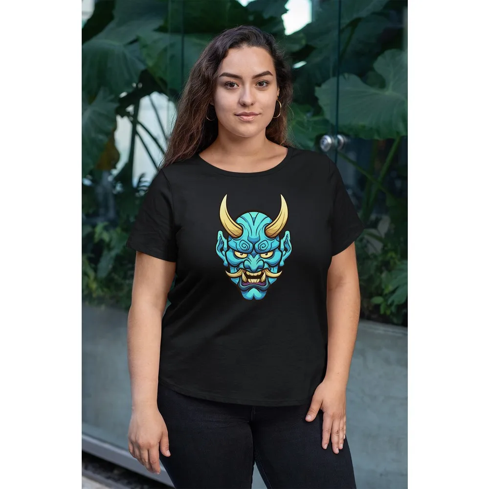 

Черная Женская хлопковая Футболка Dorlie Wear Demon большого размера