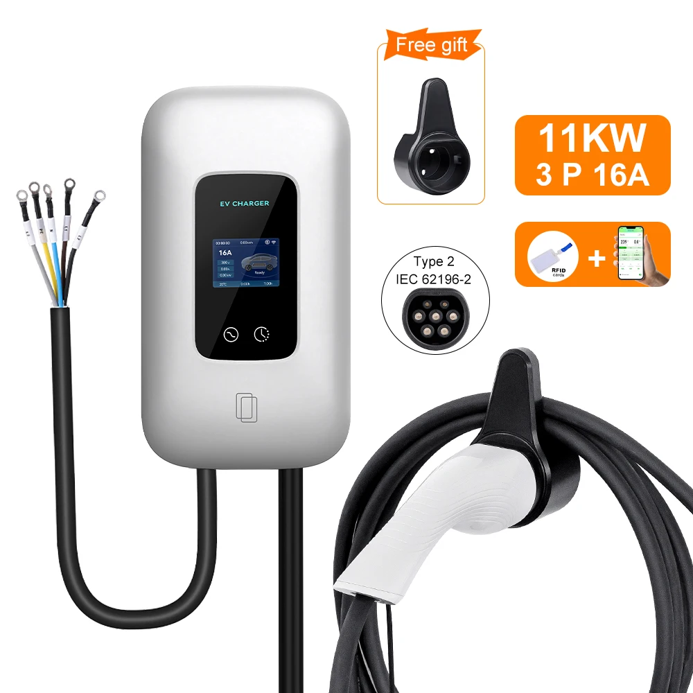 

ADPOW Type 2, зарядное устройство для электромобилей, регулируемый ток, WIFI, приложение Conrol, зарядная станция для электромобилей, ТПУ, защита контроля температуры EVSE
