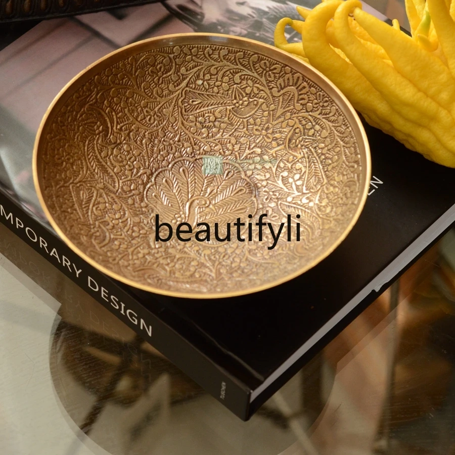 Тарелка Fotai латунная тарелка для сухофруктов ретро закусок бергамот маятник