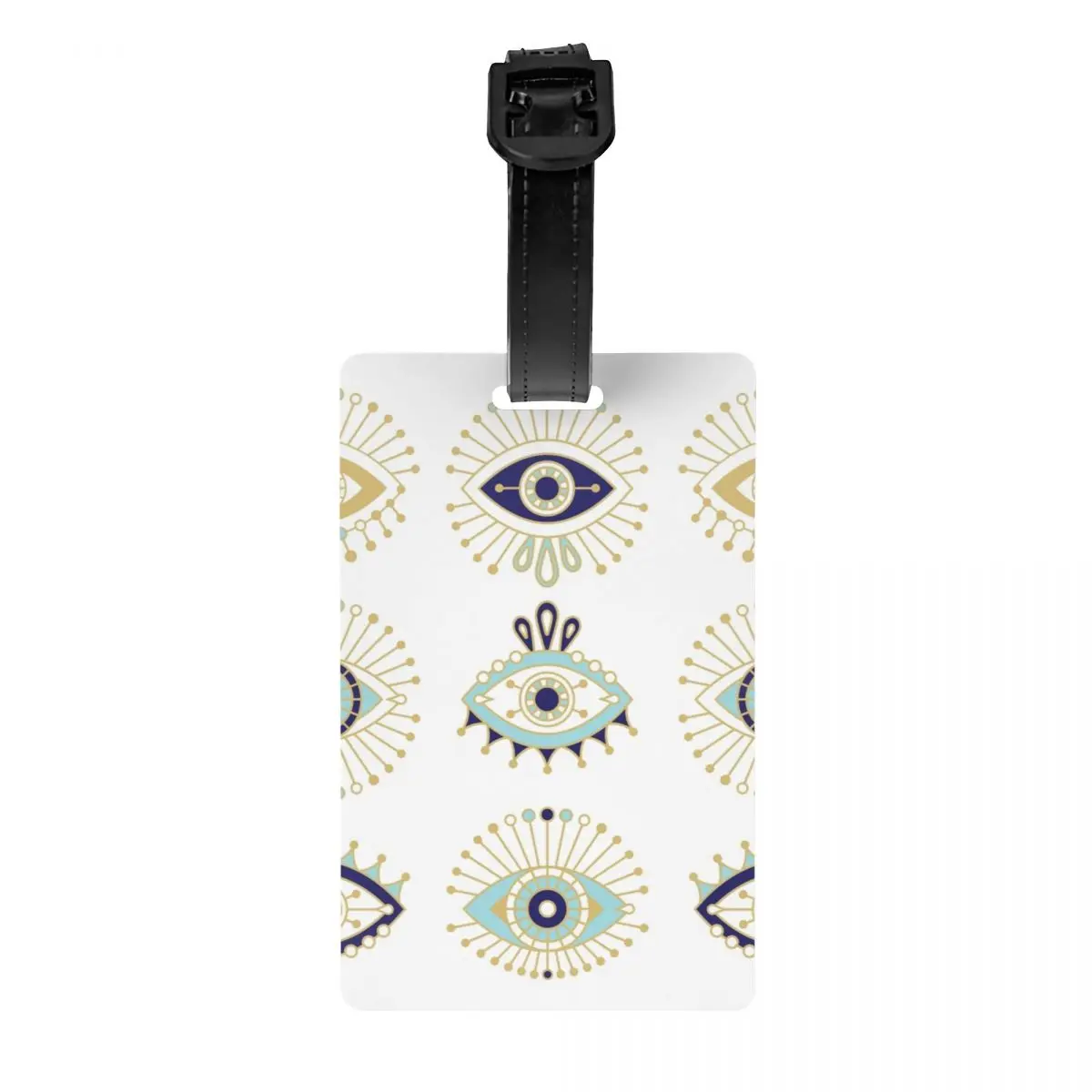 

Turkish Evil Eye Collection On White Luggage Tag Nazar Amulet Hamsa Boho Bohemian Suitcase Baggage Privacy Cover ID Label