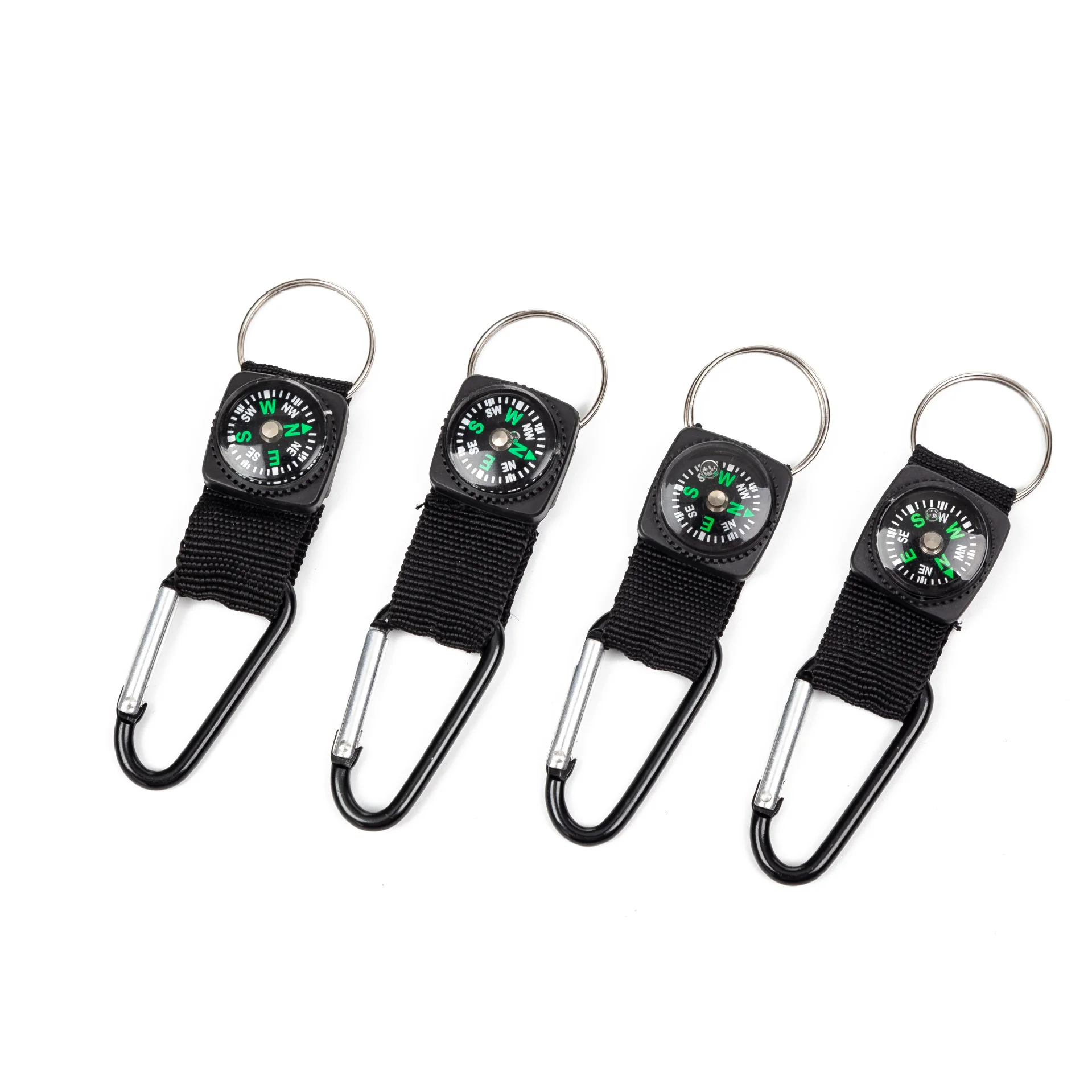 

18pcs Compass Keychain Carabiner Belt Clips Keychain for Outdoor Adventure Camping