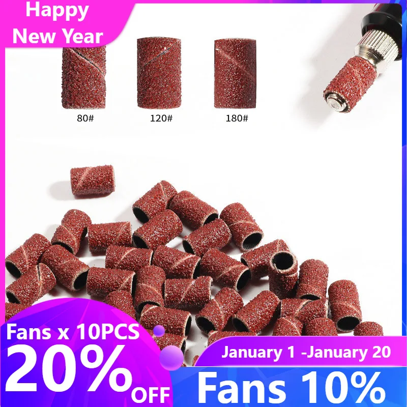 

Hot Sale 80# 120# 180# Electric Nail Machine Nail Drill Bits Nail Art Sanding Bands UV Gel Acrylic Polish Remover For Nail Tool